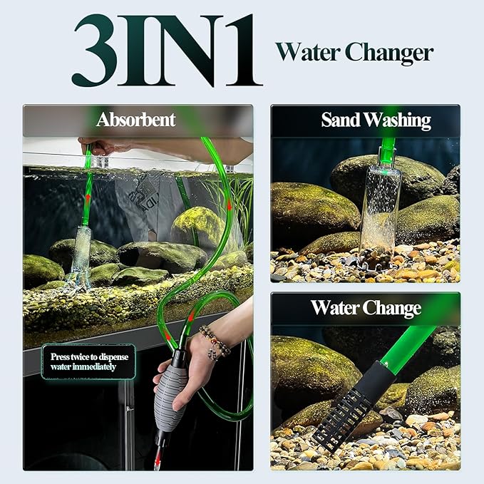 boxtech Fish Tank Water Change, Vacuum Siphon Water Changer Pump Sand Cleaner for Aquarium Water Filter