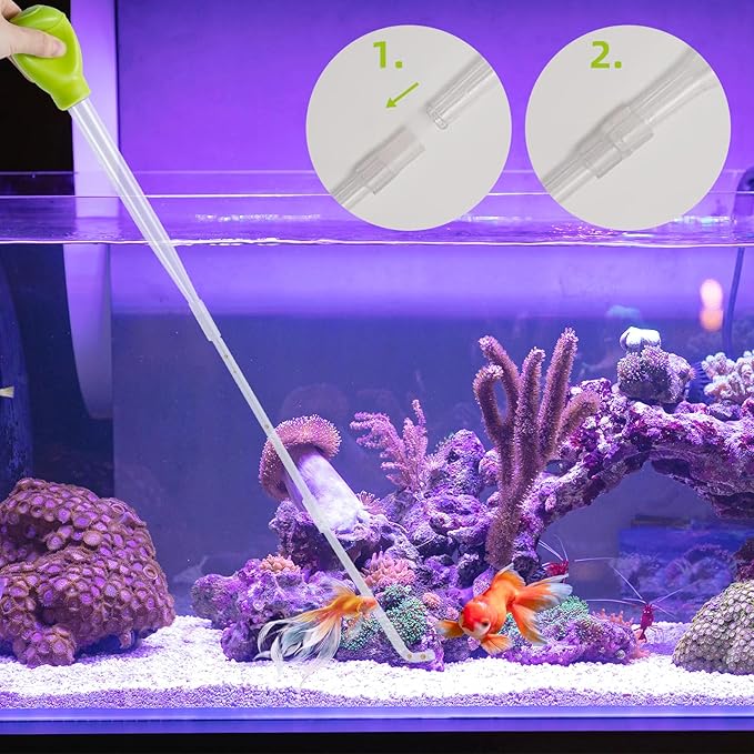 SLSON Aquarium Coral Feeder Waste Cleaner for Fish Tank Maintenance Long Pipette Suction Dropper Tool Acrylic Water Transfer Waste Remover Fish Feeder (24.8 inches)