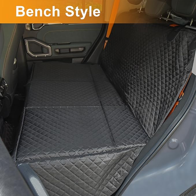 Honest Back Seat Extender for Dogs, Dog Car Seat Cover Hard Bottom 400lbs, Dog Car Seat Covers with Large Space, Waterproof Dog Hammock for Car SUV Truck, X-Large, Black