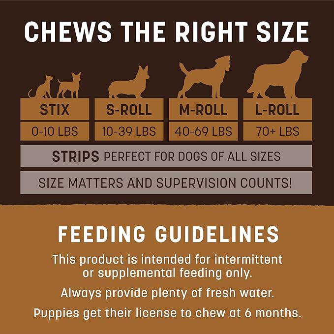 Earth Animal No Hide Medium Venison Flavored Natural Rawhide Free Dog Chews Long Lasting Chew Sticks | Treats for Large Dogs | Great for Aggressive Chewers - 6 Count