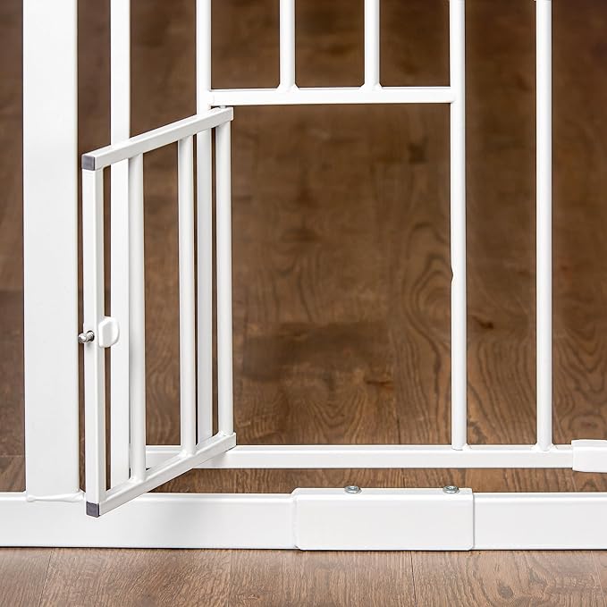 Carlson Extra Tall Walk Through Pet Gate with Small Pet Door, Includes 4-Inch Extension Kit, 4 Pack Pressure Mount Kit and 4 Pack Wall Mount Kit