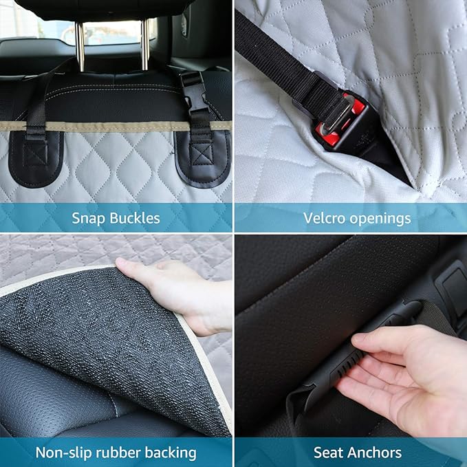 Lassie Truck Dog Car Seat Covers Back Seat, F150 F250 Waterproof Dog Car Hammock for Truck, Backseat Pet Cover for Car Compatible with Ram 1500,2500,Silverado Sierra Tundra