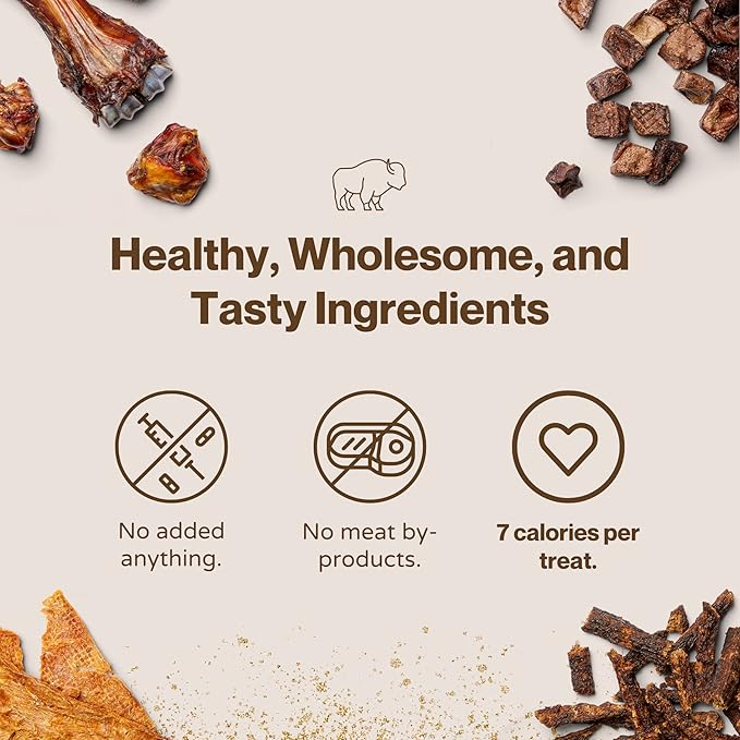 Boulder Dog Food Company All Natural Bits Dog Treats - Dog Treats Made in USA Only (Bison, 16 oz)