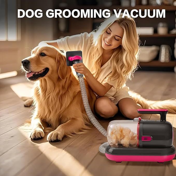 S7 Dog Grooming Vacuum Kit with Nail Grinder,1.5L Dust Cup,Dog Hair Vacuum for Shedding,Grooming Tools for Dogs,Home Cleaning