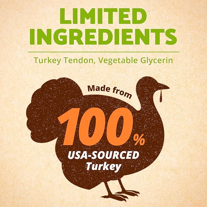 Afreschi Turkey Tendon Variety Pack (L) 10 oz, USA-Sourced Turkey Tendon, All Natural Puppy Chew, Hypoallergenic, Rawhide Alternative