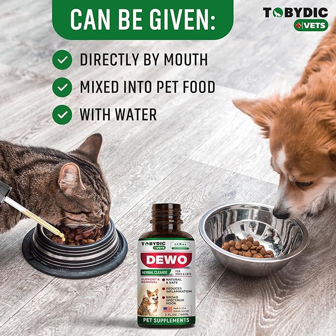 Cats & Dogs Natural Broad Spectrum Intestinal Defense & Digestive Liquid Herbal Support - Promotes Gut Health - Supplement Drops Made in USA