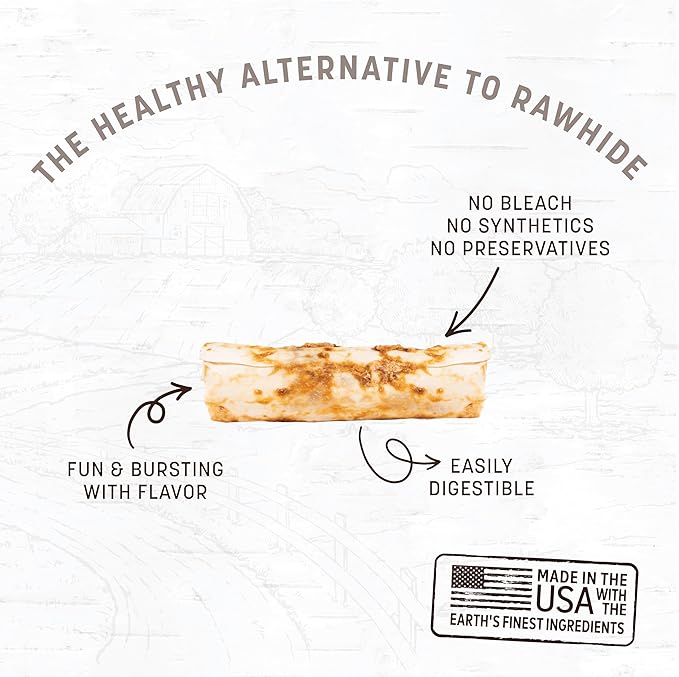 Earth Animal No Hide Small Long Lasting Dog Chew Rolls, Pork - 6 Count