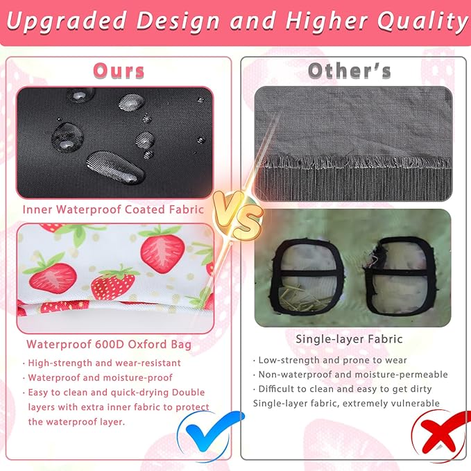 DZWLKJ Rabbit Hay Feeder, 600D Polyester, Hay Feede, Watermelon, Rabbit, Guinea Pig, Chinchilla, Hamsters, Small Pets, 1 Pack, Foldable, Lightweight