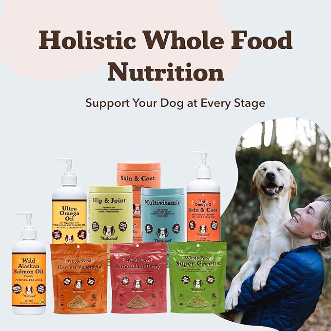 Natural Dog Company Wild Alaskan Salmon Oil Formula with Omega 3, Fish Oil for Dogs Supplement, Skin & Coat Dog Oil, Itchy Relief, Immune Support for Joints & Heart, Food Topper, 64 oz