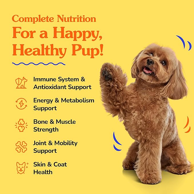 Dr Jay's Romps Multivitamins Dog Chews - Collagen to Help with Joint Health, Digestion, Skin & Coat - Vitamins and Supplements to Boost Immune System - Perfect Treats for Pets - 30 CT