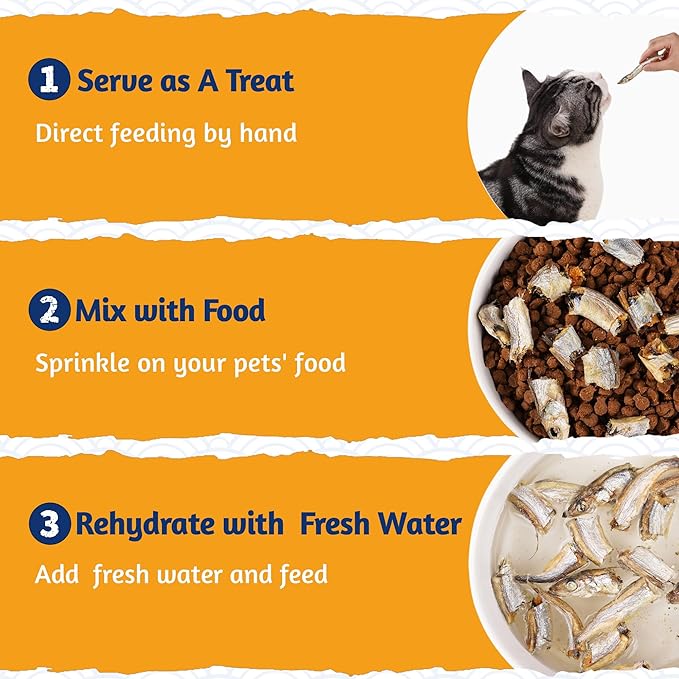 Just Try 10.58 oz Freeze Dried Cat & Dog Treats Raw Dried Capelin Fish Single Ingredient High Protein Training Treats Pet Snacks Omega 3 for Skin Coat Health