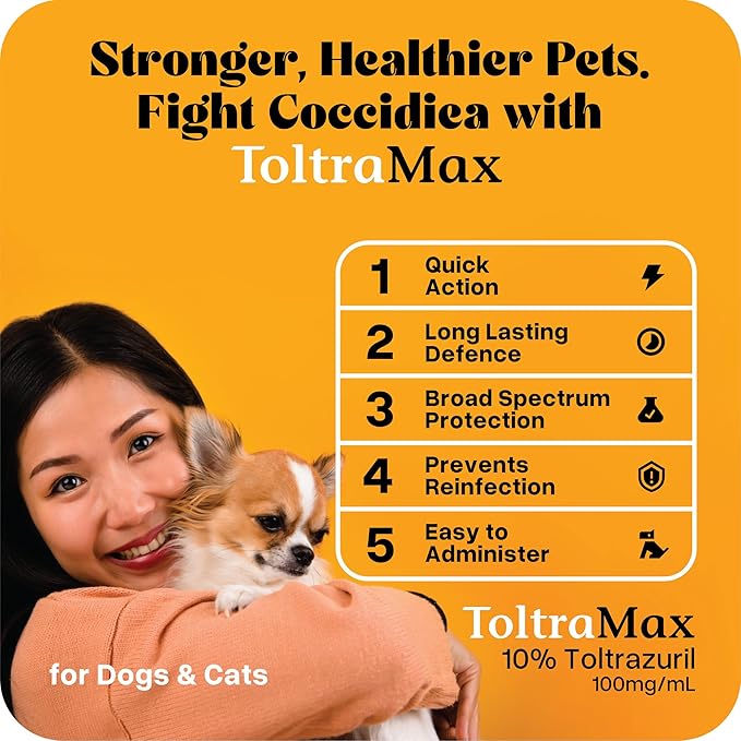 Toltrazuril 10.0% for Horses, Dogs, Cats, 60mL/2 Ounce, for Non-Food Chain Animals, Peanut Butter