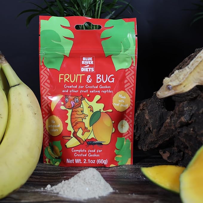 Crested Gecko Diet | Fruit & Bug | All Natural Low Fat Complete Gecko Food | 2.1oz