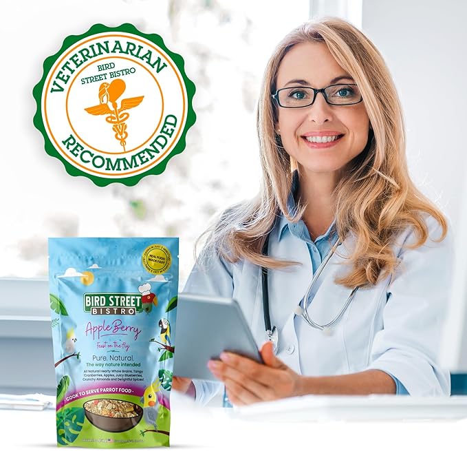 Parrot Food - Parakeet & Cockatiel Food - Cooks in 3-15 min with Natural & Organic Grains, Legumes, Non-GMO Fruits, Vegetables & Health-Oriented Spices