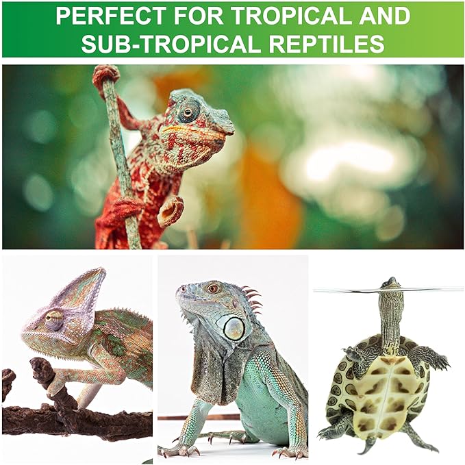UVB Reptile Light Bulb 5.0, 23W UV Spiral Compact Florescent Terrarium Lamp Ideal for Tropical Reptiles Bearded Dragon Hermit Crab Turtle Leopard Gecko Tank Chameleons Iguanas Snake - 2 Pack