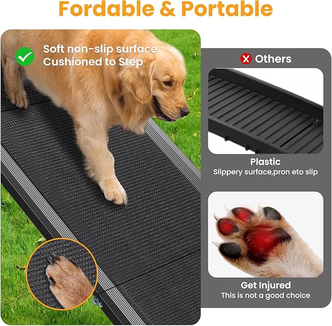 Dog Ramp for Car, 67''x20'' Dog Ramps for Large Dogs with Non-Slip Surface, Folding Dog Car Ramp for Truck SUV Van, Outdoor Pet Ramp for Car Up to 250LBS, Portable Car Ramp for Dogs