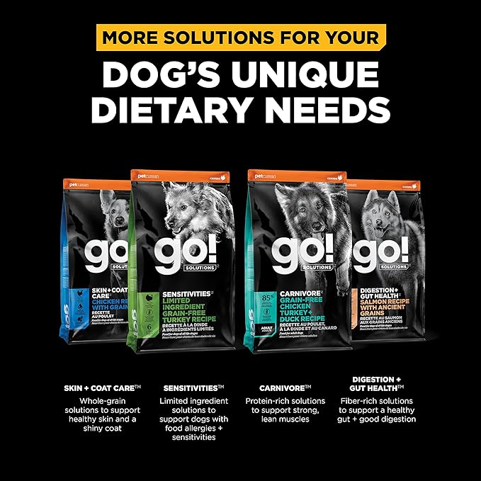 Go! Solutions Weight Management + Joint Care, Grain-Free Dry Dog Food, Chicken Adult and Senior Recipe, 22 lb Bag