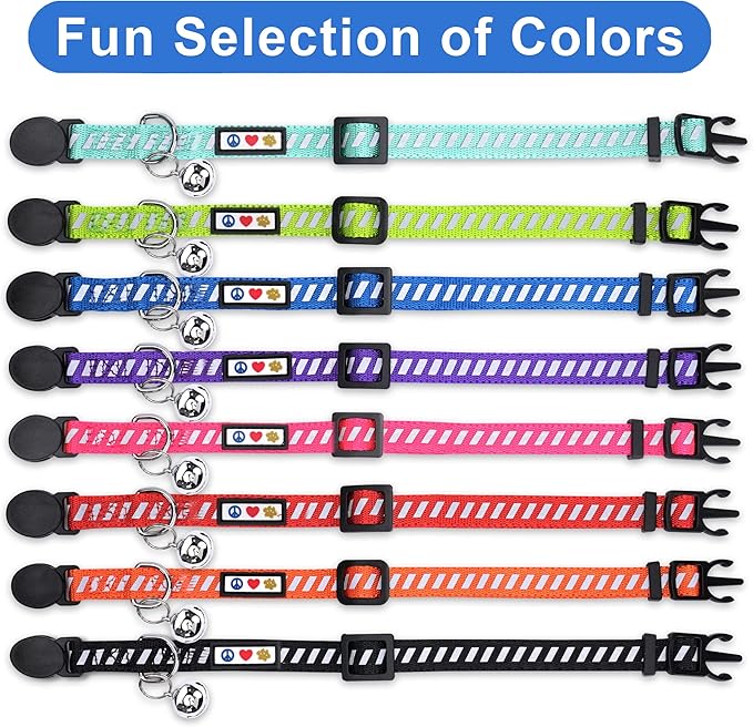 Pawtitas Personalized Cat Collar With Breakaway Safety Release Buckle Adjustable Length