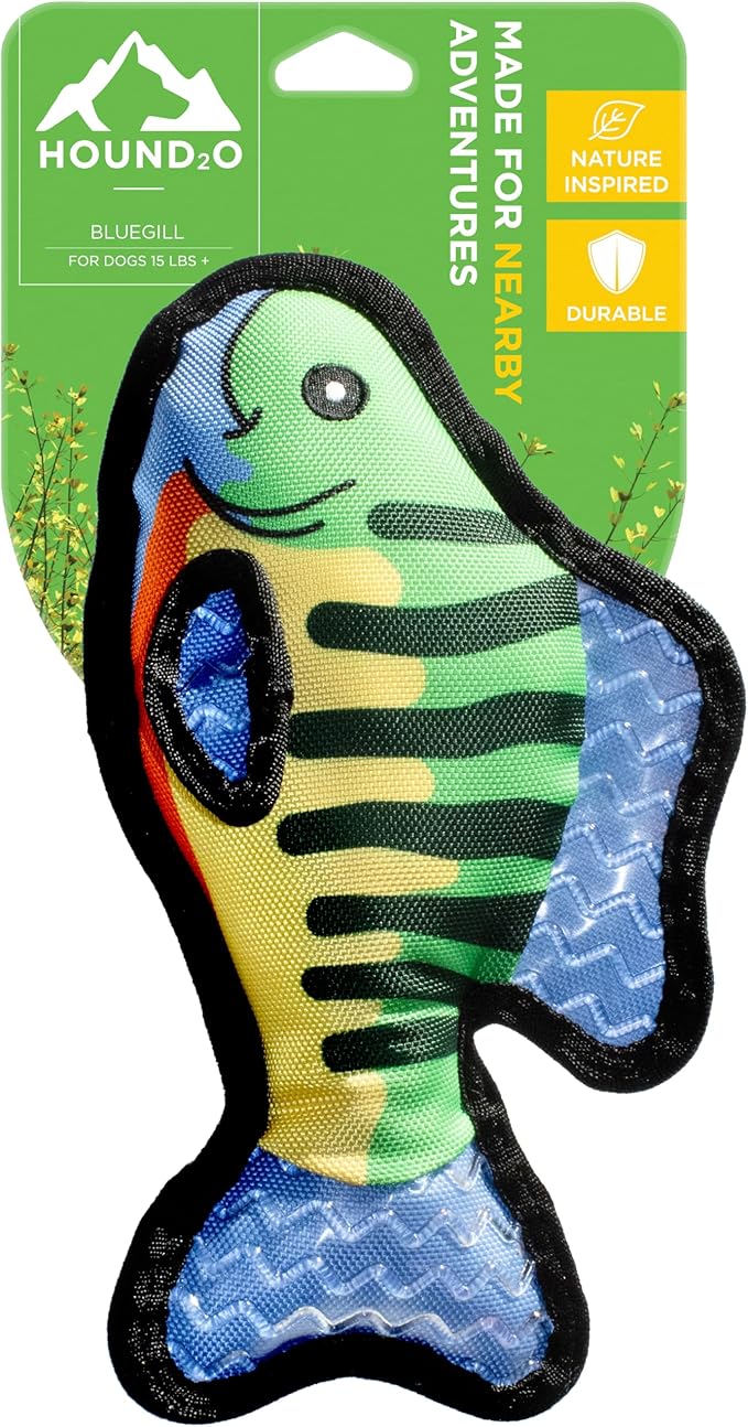 Dog Toys | Plush Toy Fish Bluegill Stuffed Animal for Dogs | Outdoor Toy - Easy to Clean and Made from Non Toxic Materials