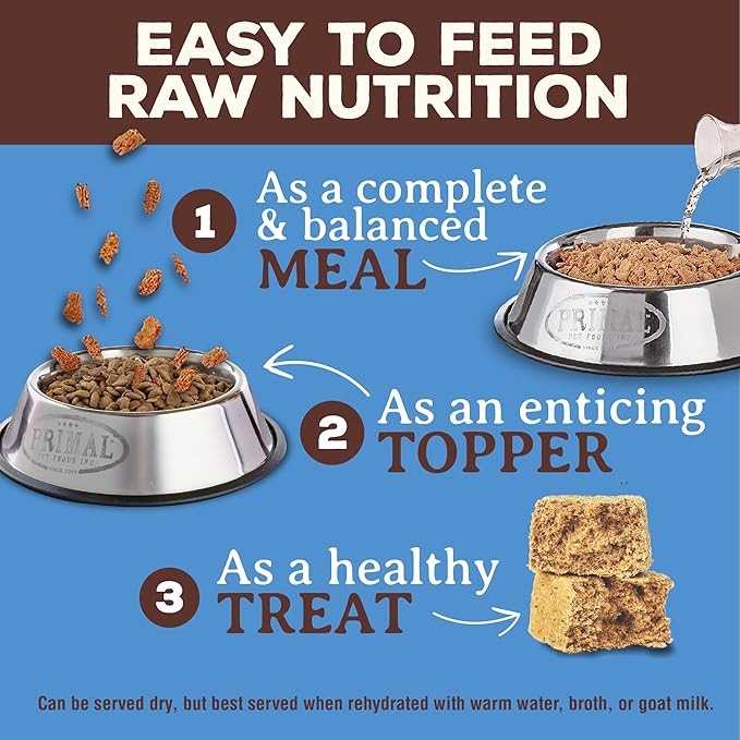 Primal Freeze Dried Raw Dog Food Nuggets, Duck, Complete & Balanced Meal, Also Use as Topper or Treat, Premium, Healthy, Grain Free, High Protein Raw Dog Food, 14 oz