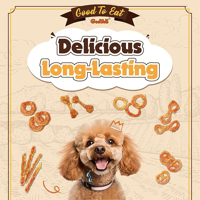 Gootoe Turkey Tendon Dog Treats, Strips 1 lb, USA-Sourced Turkey Tendon, Natural Snack, Premium Puppy Chews, Hypoallergenic, Rawhide Free, Reseal Value Bag, Size for Small Dogs