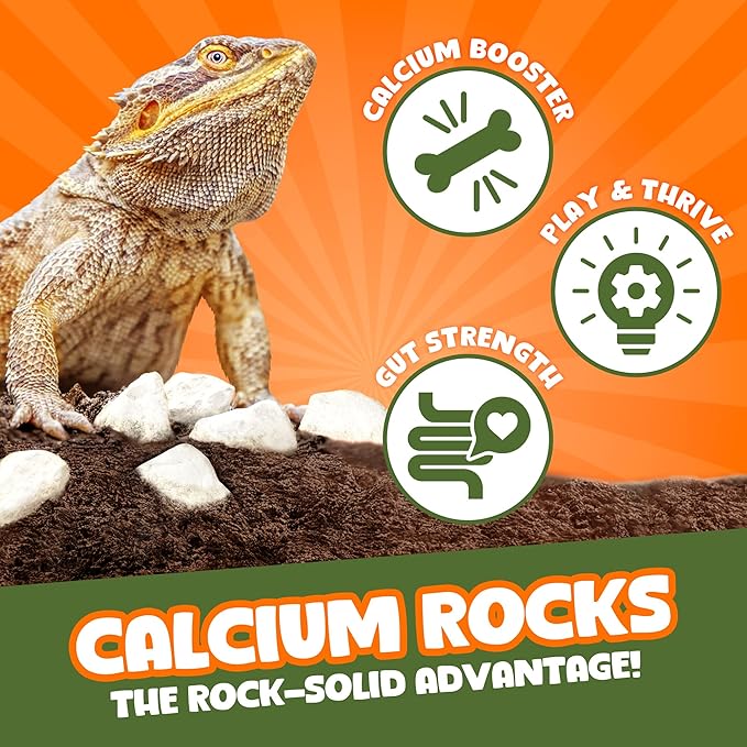 CoCoo Mineral Rocks for Leopard and Crested Geckos, Reptile Enrichment, Terrarium Decor, with Lime, Calcium, and Trace Elements, 2 oz.