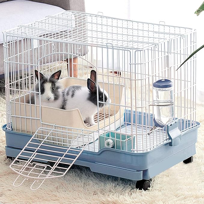 BWOGUE Large Rabbit Litter Box Toilet,Potty Trainer Corner Bedding with Drawer Larger Pet Pan for Adult Guinea Pigs, Rabbits, Hamster, Chinchilla, Ferret, Galesaur, Small Animals(White)