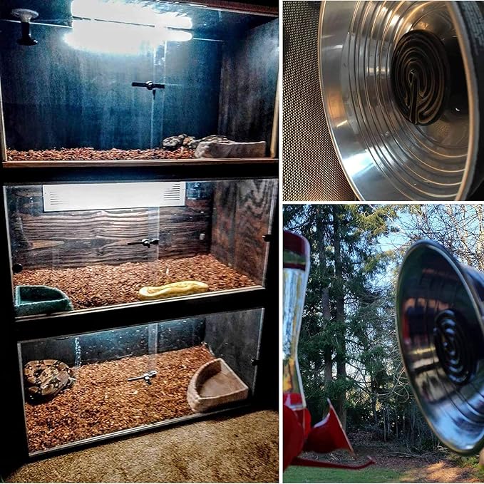 WUHOSTAM 3 Pack 50W Black Ceramic Heat Lamp, Infrared Reptile Heat Emitter Heater Lamp Bulb for Pet Brooder Coop Chicken Lizard Turtle Snake Aquarium, No Light ETL Listed