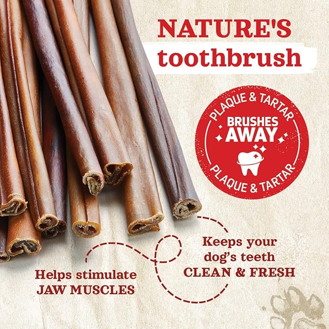 Natural Farm Collagen Dog Chews (3-5โ, 10 Units), Odor-Free Long Lasting Bully Sticks & Rawhide Alternative Dog Treats, 95% Collagen Low Fat, High Protein โ Small & Medium Dogs