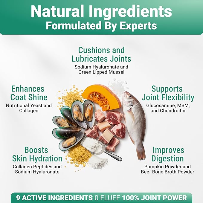 Daily Collagen for Dogs - Boosts Muscle Health & Overall Stamina - Premium All Natural Ingredients Dog Collagen Powder - Supports Mobility and Flexibility, Easy to Mix Powder, Made in USA