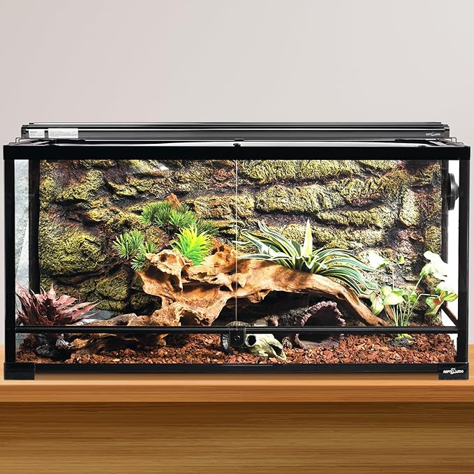 REPTI ZOO UVB Reptile Light, New Version T5 HO UVB Lighting Combo Kit, Reptile Terrarium Hood with 5.0 UVB Tube Bulb, Reptile Light Fixture 39W-34Inch
