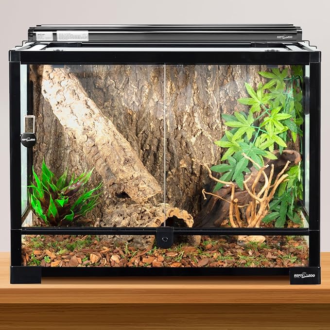 REPTI ZOO UVB Reptile Light, New Version T5 HO UVB Lighting Combo Kit, Reptile Terrarium Hood with 10.0 UVB Tube Bulb, Reptile Light Fixture 8W-12Inch