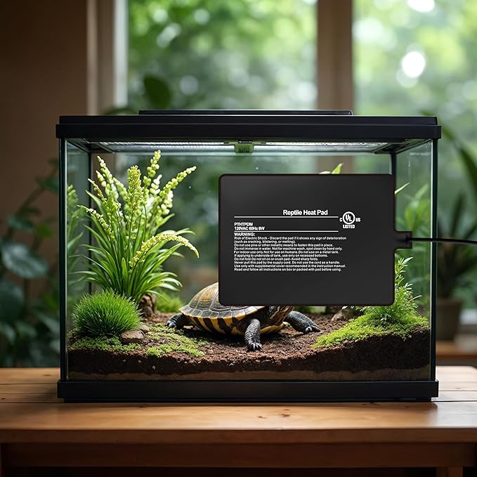 Simple Deluxe 6X8 Inch 8W Reptile Heating Pad Electric Indoor Under Tank Terrarium Heating Mat Waterproof for Turtles, Lizards, Frogs, and Other Reptiles, 2 Pack
