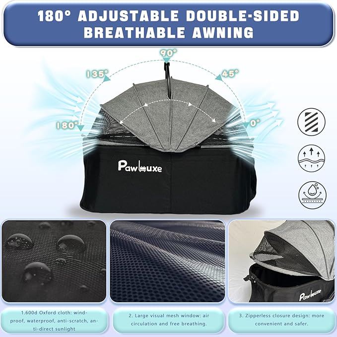 4 Wheels Pet Stroller 4 in 1 Pet Stroller with Detachable Carrier for Small & Medium Dogs Cats up to 55 lbs Easy-Folding Travel Dog Wagon with Car Seat Breathable Mesh,Khaki