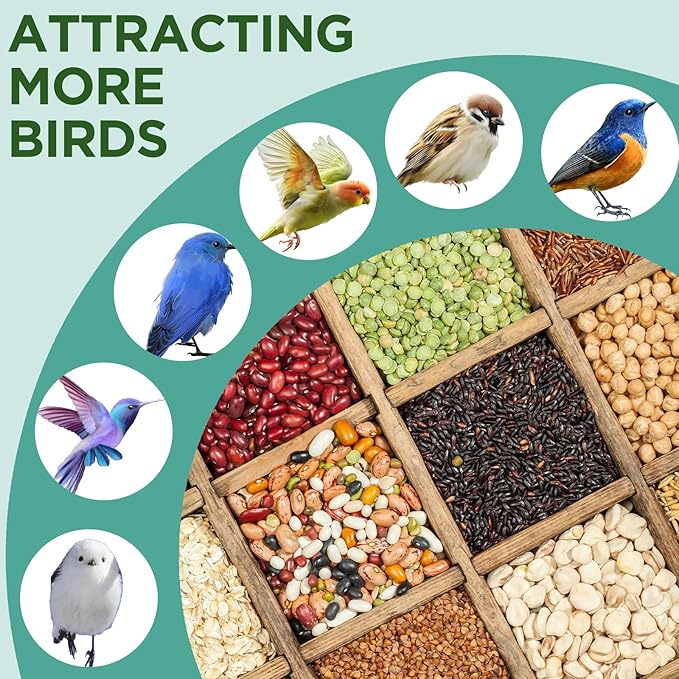 Cedar Wooden Bird Feeders for Outdoors Hanging– Large, Weatherproof Wild Bird House Feeder–Pre-Assembled, Hopper Design, Anti-Squirrel, Easy Fill for Cardinals, Bluebirds, Oriole & Finches