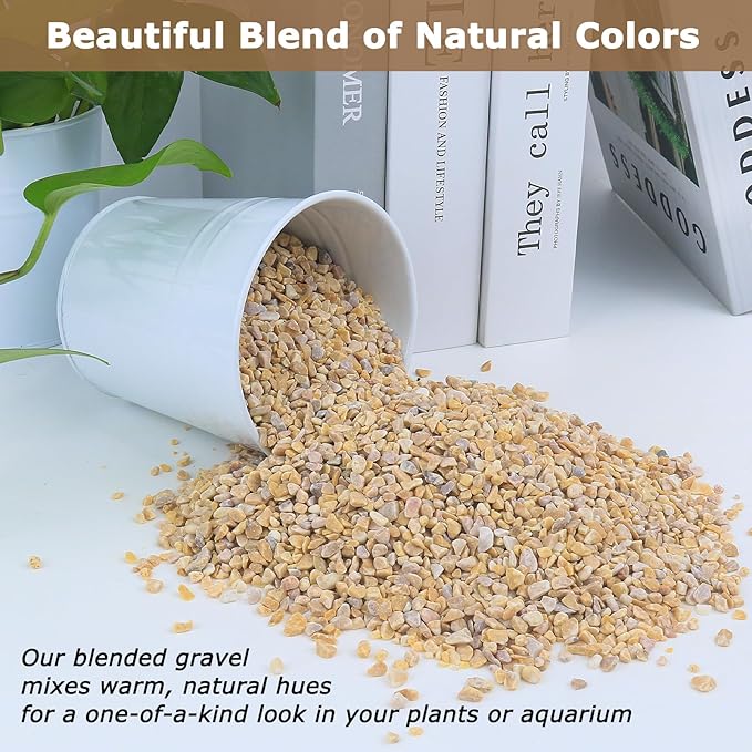 45Lb 1/5Inch Natural Pea Gravel for Landscaping,Decorative Aquarium Gravel,Terrarium Rocks for Fish Tank Stones for Vases Filling DIY Project Garden Indoor Outdoor