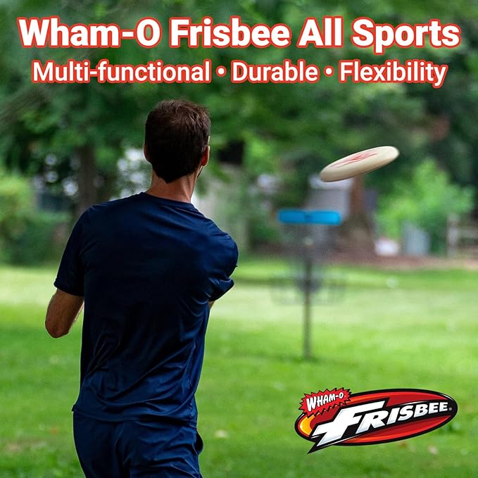 Wham-O Frisbee All Sport Flying Disc 140g, 9.85 Inch, Durable Sports Disc with Non-Slip Grip for Outdoor Games,Team Sports and Family Fun