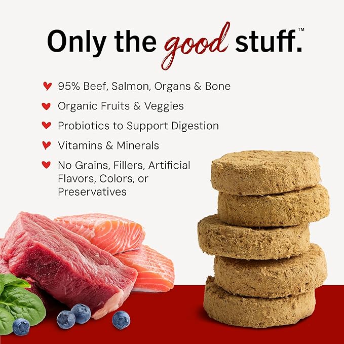 Stella & Chewy's Freeze Dried Raw Dinner Patties – Crafted for Puppies – Grain Free, Protein Rich Perfectly Puppy Beef & Salmon Recipe – 14 oz Bag