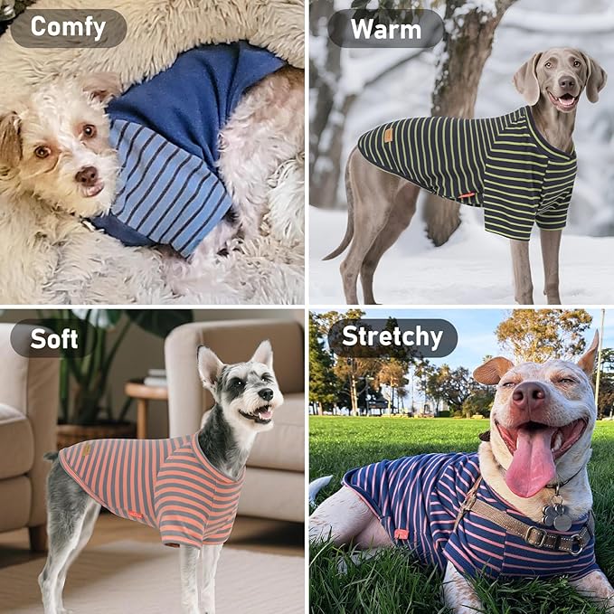 KYEESE 3Pack Dog Sweater Pullover Dog Sweaters for Small Dogs Girl Cat Sweaters with Sleeves Soft Pet Coat Comfy Pet Fleece Sweater Lightweight Dogs Sweatshirt Stretchy Cat Clothes for Cold Weather