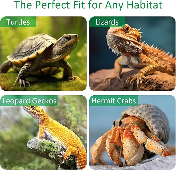 Reptile Heat Lamp with UVA/UVB - 25W & 50W Bulb Kit, 3-Speed Cycle Timer & Adjustable Stand for Turtles/Tortoises/Lizards