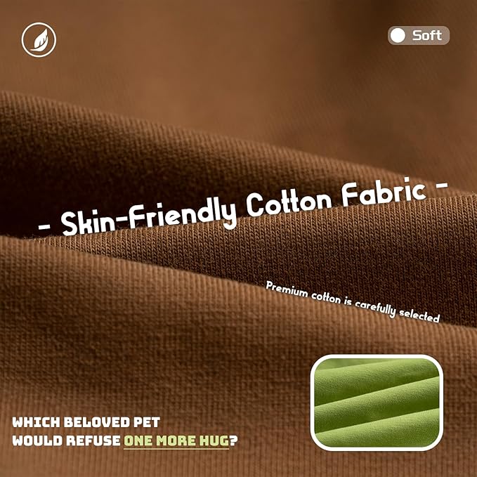 Koneseve Dog Shirts 2 Pack Soft Tee Comfortable Pet Clothes for Small Pets Brown & Avocado Green XL