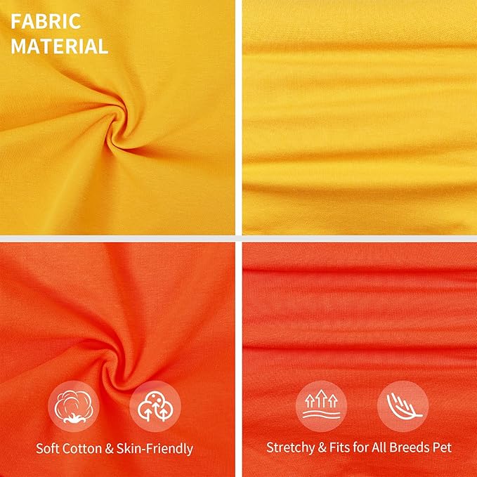 Koneseve Dog Shirts Breathable Cotton Dog Clothes Stretchy T-Shirt for Small Medium Large Dogs Cat Shirt Soft Puppy Outfit Kitten Apparel Pet Pullover Tee Blank Sweatshirt 2-Pack Yellow & Orange 2XL