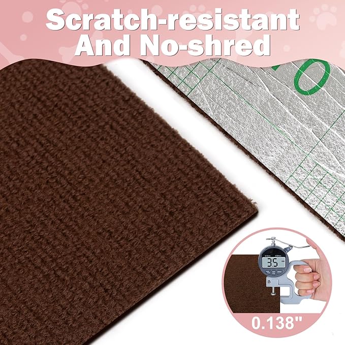 198.6x15.8 Cat Wall Scratcher Mat with Nano Tape,Anti Cats Scratch Furniture Couch Carpet Corner Protector for Indoor,Trimmable Cat Scratching Pad Board Sofa Replacement