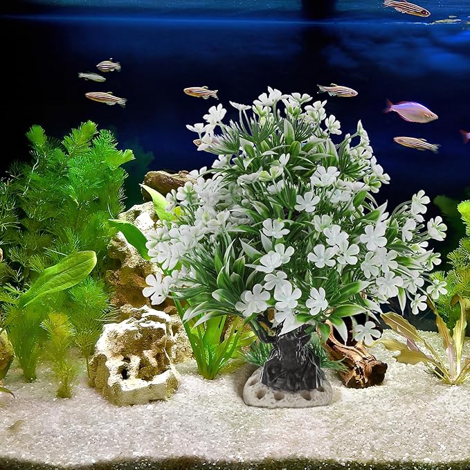 Didiseaon Aquarium Artificial Plants Decor, Tree Grass Plastic Ornament for Fish Tank Accessories Aquarium Decorations