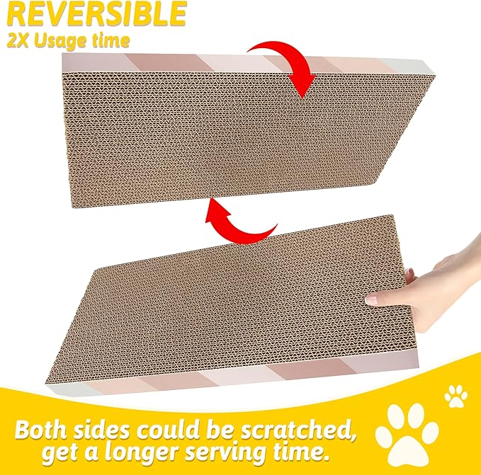 9 in 1 Cat Scratch Pad Cat Toys Set, Cat Scratcher Cardboard with Catnip, Retractable Wand Toy and Feather Toys, Natural Silvervine Sticks, Cat Toy Pointer