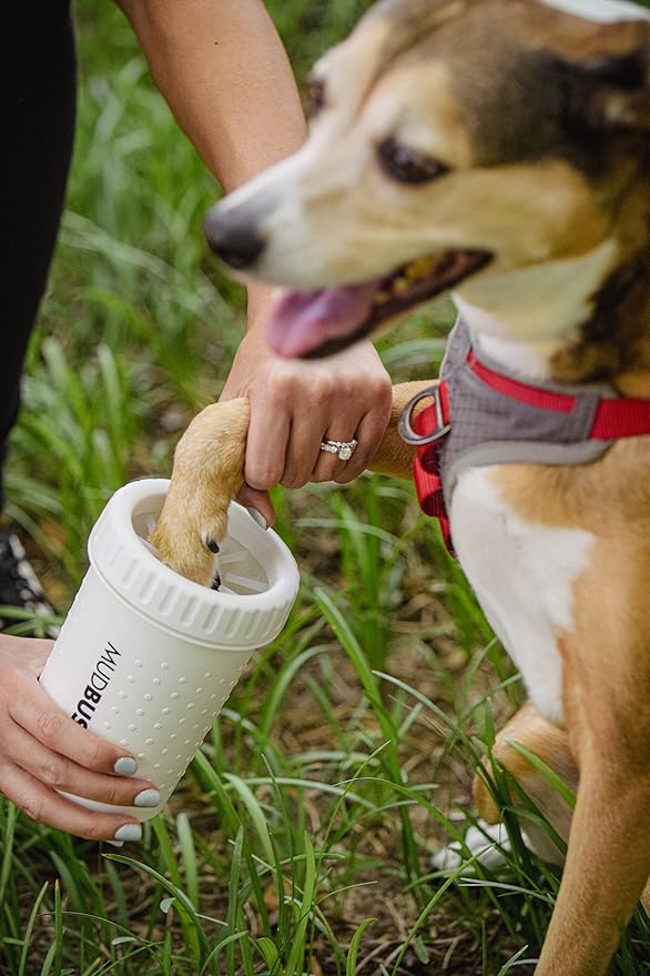 Dexas MudBuster Portable Dog Paw Cleaner, Medium, Bright White Special Edition, Premium Pet Supplies and Accessories