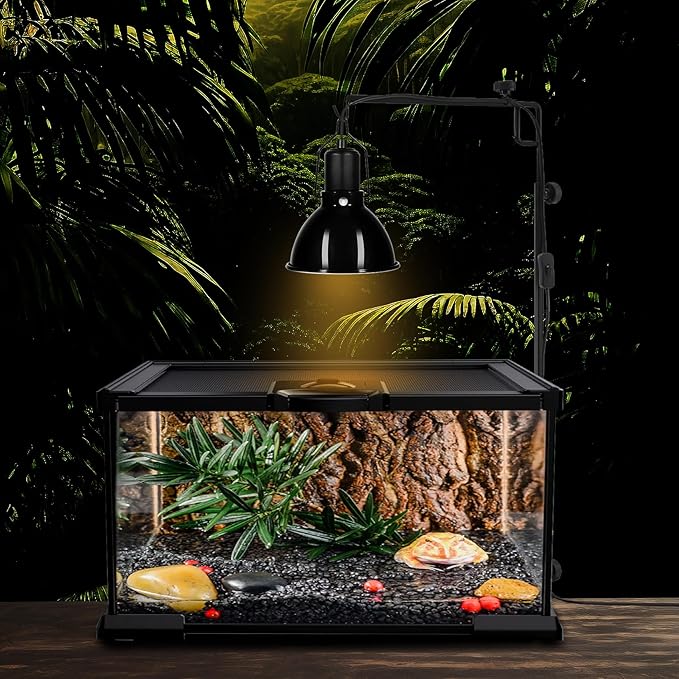 5.5 inch Dome Reptile Light Fixture Reptile Heat Lamp UVB Light Fixture for Bearded Dragon, Lizard, Hermit Crab, Turtle Tank and Terrarium(Max 100W)