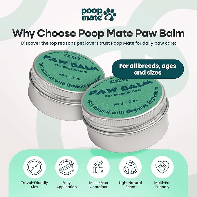 Dog Paw & Nose Balm (2 oz) | Natural, Lick-Safe Soothing Balm with Coconut Oil & Shea Butter | Moisturizing Paw Butter & Snout Cream for Dry, Cracked Pads & Noses