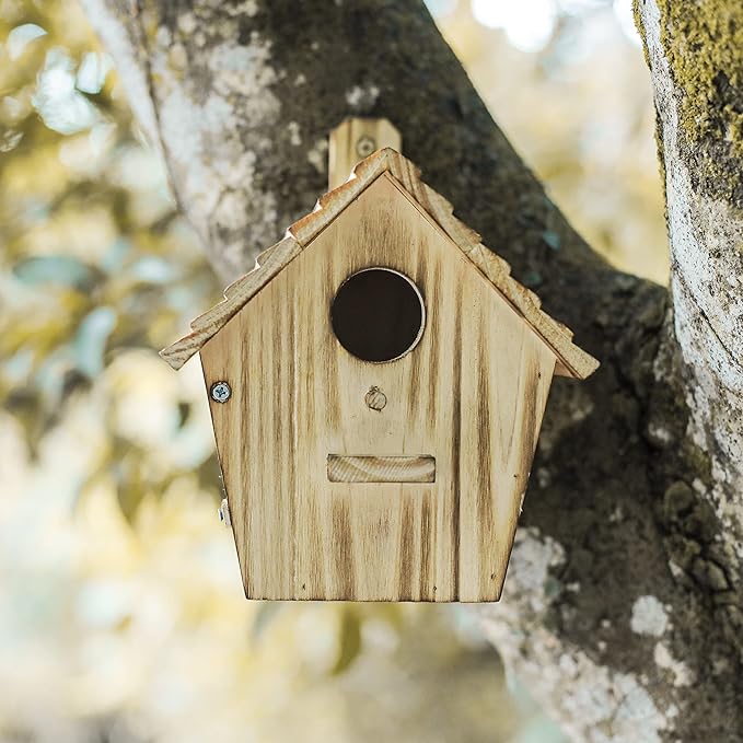 Bird House Bird Houses for Outside with Pole Wooden Bird House for Finch Bluebird House Cardinals Hanging Birdhouse Clearance Garden Country Cottages (B8)