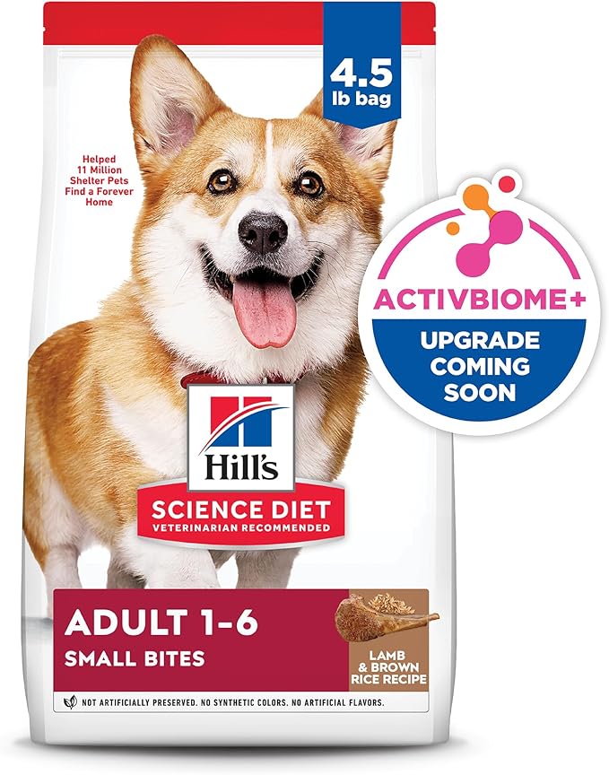 Hill's Science Diet Adult 1-6, Adult 1-6 Premium Nutrition, Small Kibble, Dry Dog Food, Lamb & Brown Rice, 4.5 lb Bag